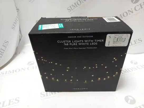 BOXED JOHN LEWIS CLUSTER LIGHT WITH TIMER 768 PURE WHITE LEDS