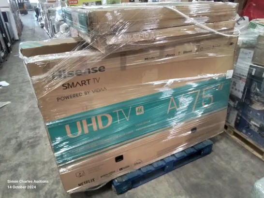 PALLET OF APPROXIMATELY 8 UNPROCESSED RAW RETURN TELEVISIONS TO INCLUDE;