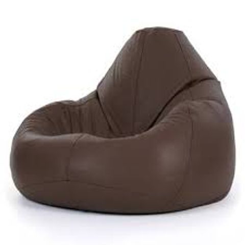 BOXED UPHOLSTERED BEAN BAG CHAIR- BROWN