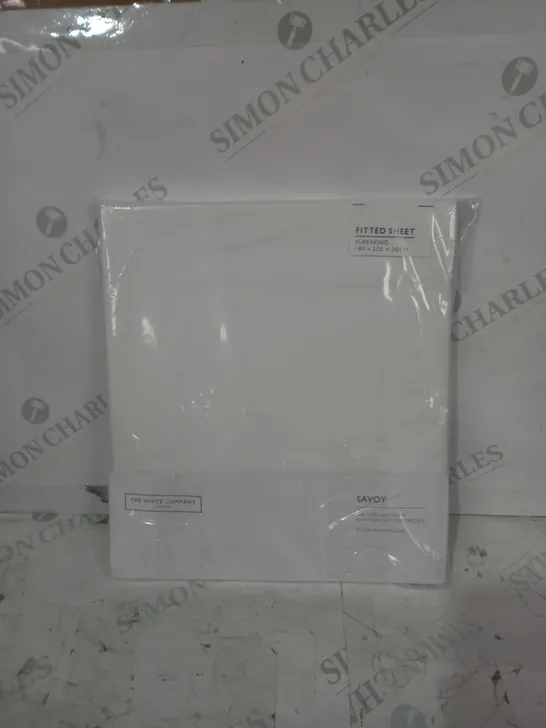 THE WHITE COMPANYSAVOY FITTED SHEET IN WHITE - SUPERKING