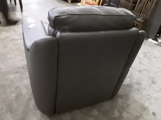 QUALITY ITALIAN DESIGNER PARMA NEW ARMCHAIR - DARK GREY LEATHER 