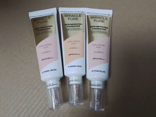 LARGE QUANTITY OF MAXFACTOR X MIRACLE PURE SKIN IMPROVING FOUNDATIONS - VARIOUS SHADES