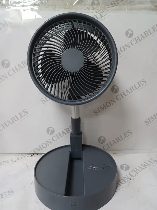 BELL & HOWELL RECHARGEABLE EXTENDABLE DESK & FLOOR FAN, GREY