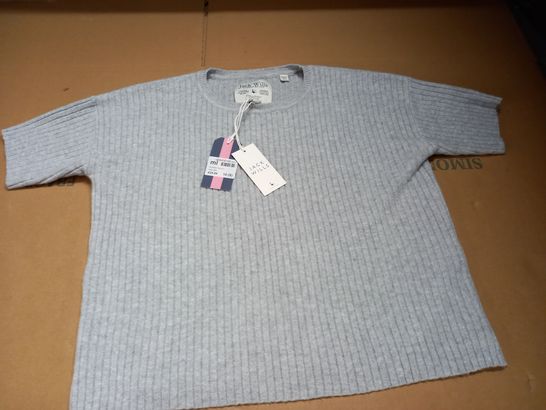JACK WILLS RIBBED TEE IN GREY MARL - 10(S)