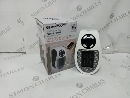 BOXED DAEWOO 500 WATT DIGITAL PTC PLUG-IN HEATER 