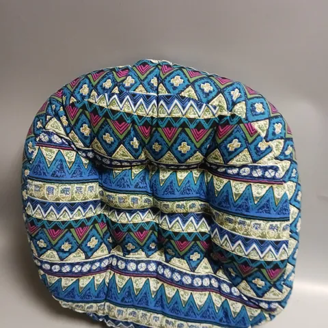 UNBRANDED CHAIR CUSHION IN ETHNIC STYLE BLUE APPROX 44X40CM