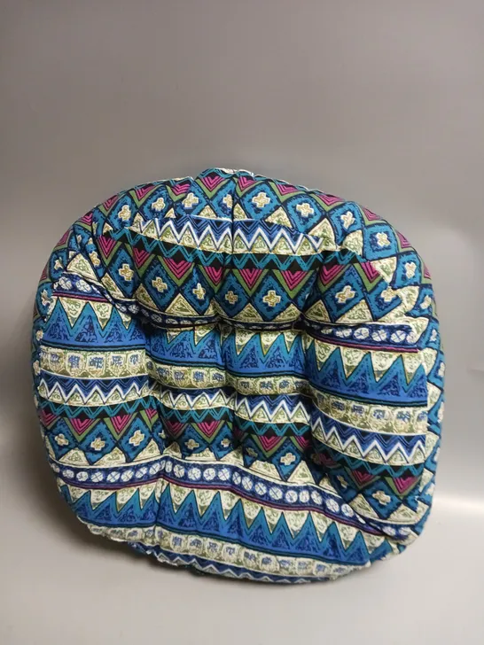 UNBRANDED CHAIR CUSHION IN ETHNIC STYLE BLUE APPROX 44X40CM