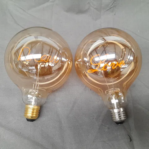 BOXED UNBRANDED DECORATIVE "DREAM" AND "LOVE" LIGHT BULBS