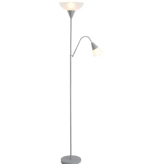 BOXED MOZZ METALIC SILVER MOTHER & CHILD FLOOR LAMP (1 BOX)