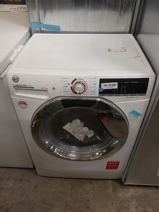 HOOVER H-WASH 300 H3DS4855TACE FREESTANDING WASHER DRYER, WIFI CONNECTED, LOAD, 1400 RPM, WHITE WITH CHROME DOOR, WHITE - UNPROCESSED RAW RETURN