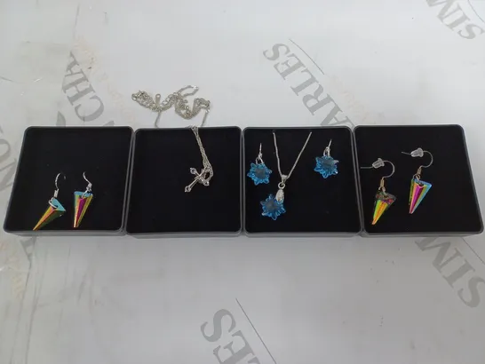 4 X BOXED CLEAR CRYSTAL JEWELLERY PRODUCTS IN VARIOUS DESIGNS