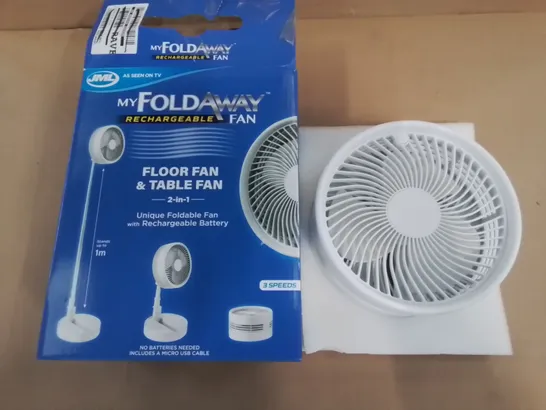 BOXED MY FOLDAWAY 2IN1 RECHARGEABLE FAN