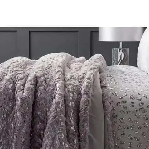 JULIEN MCDONALD ANIMAL PRINT THROW IN GREY