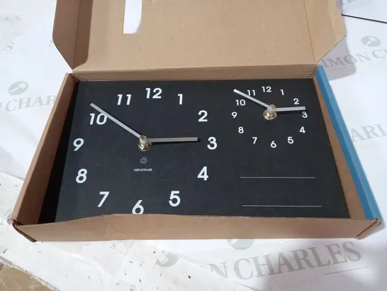 BOXED ASHORTWALK ECO DUAL TIME ZONE CLOCK