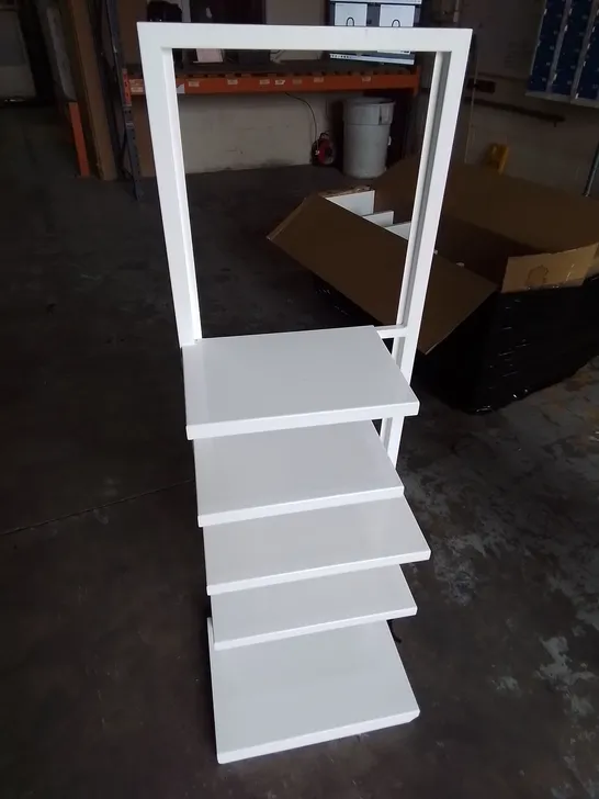 WHITE METAL 5 SHELF DISPLAY UNIT 