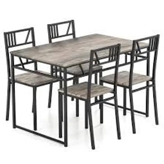 BOXED COSTWAY 5 PIECE DINING TABLE SET WITH WOOD LIKE TABLETOP AND METAL FRAME FOR KITCHEN/DINING ROOM (1 BOX)