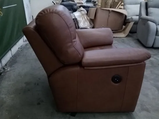 QUALITY BRITISH DESIGNER G PLAN STRATFORD ELECTRIC RECLINER CHAIR N833 DALLAS TAN LEATHER 