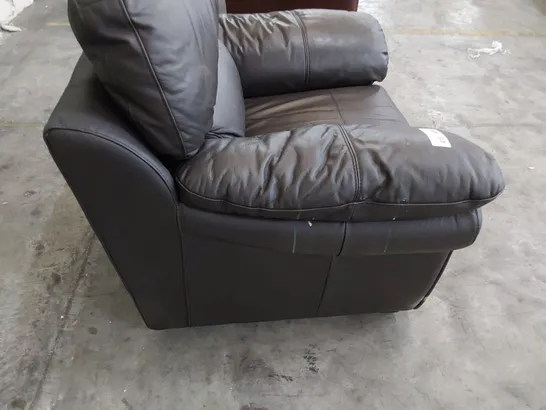 DESIGNER EASY CHAIR BROWN LEATHER 