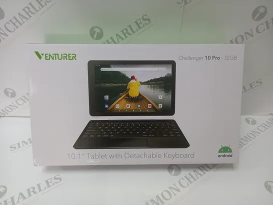 BRAND NEW BOXED VENTURER CHALLENGER 10 PRO 10.1" ANDROID TABLET WITH DETACHABLE KEYBOARD - BLACK 32GB