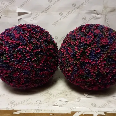 LOT OF 2 DECORATIVE OUTDOOR SPHERICAL BUSHES