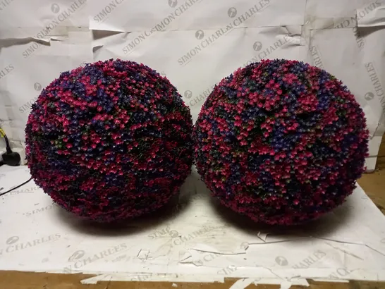 LOT OF 2 DECORATIVE OUTDOOR SPHERICAL BUSHES