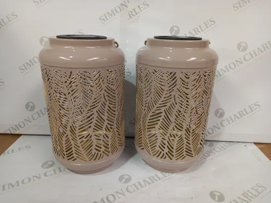 GARDEN REFLECTIONS SET OF 2 PATTERNED SOLAR LANTERNS