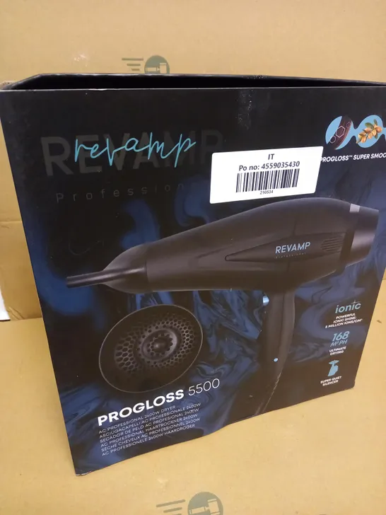 BOXED REVAMP PROGLOSS 5500 AC PROFESSIONAL 2400W DRYER