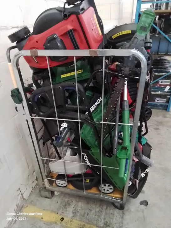 CAGE OF ASSORTED LAWN MOWER AND STRIMMER PARTS 