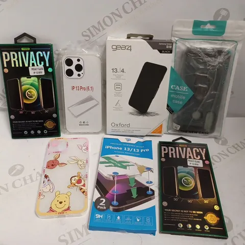 BOX OF APPROX 10 ITEMS TO INCLUDE ASSORTED PHONE CASES AND SCREEN PROTECTORS FOR VARIOUS PHONES