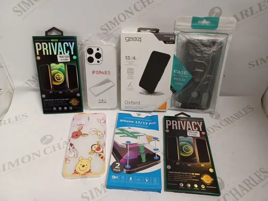 BOX OF APPROX 10 ITEMS TO INCLUDE ASSORTED PHONE CASES AND SCREEN PROTECTORS FOR VARIOUS PHONES