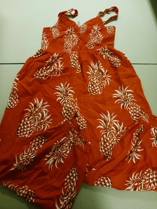 MONSOON LADIES JUMPSUIT ORANGE WITH FLORAL PATTERN SIZE M