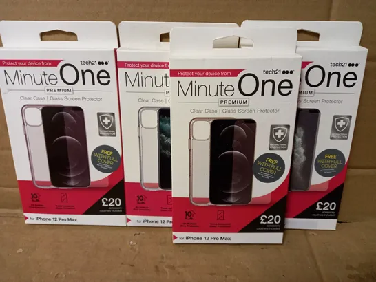 LOT OF 4 MINUTE ONE CLEAR CASES FOR IPHONE 12 PRO MAX