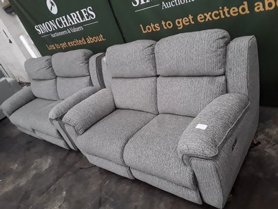 QUALITY HEREFORD IONA MOONLIGHT FABRIC THREE AND TWO SEATER POWER RECLINING SOFAS