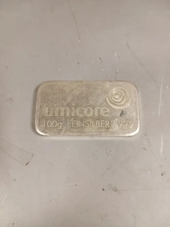 UMICORE 100G FEINSILBER 999 BAR 