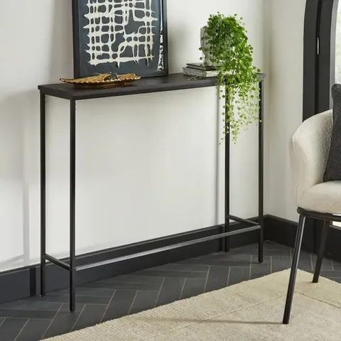 BOXED TRENT CONSOLE TABLE IN BLACK MANGO WOOD - H84XW100XD24