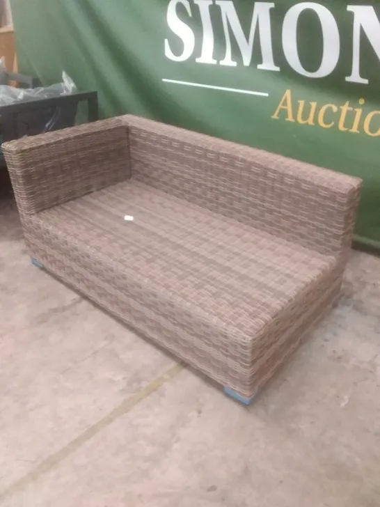 RATTAN EFFECT 2 SEATER GARDEN SOFA SECTION