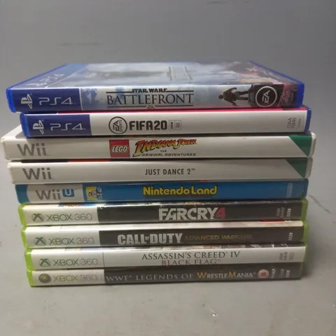 APPROXIMATELY 9 ASSORTED VIDEO GAMES FOR XBOX, PS4 AND WII