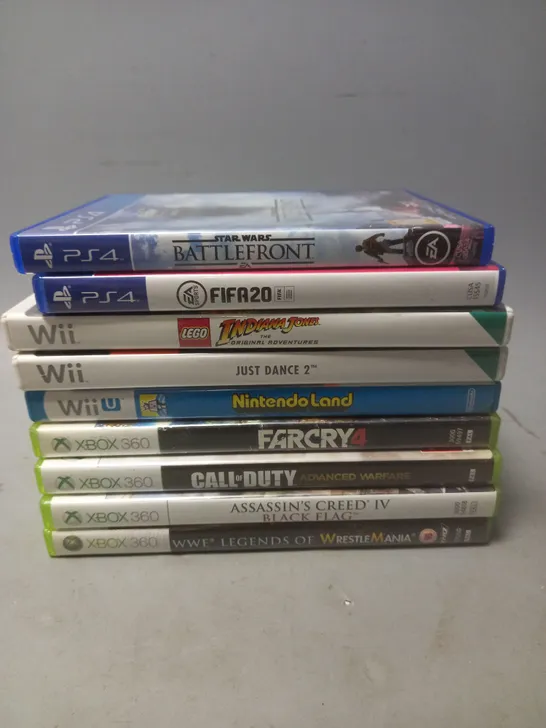 APPROXIMATELY 9 ASSORTED VIDEO GAMES FOR XBOX, PS4 AND WII