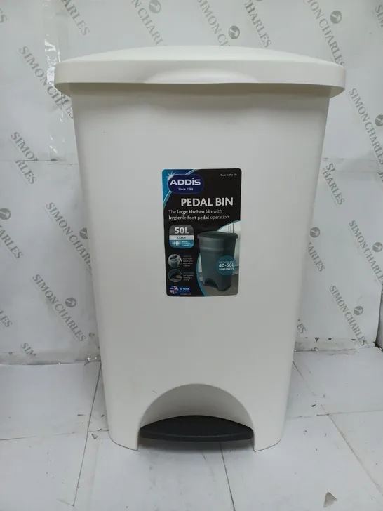 ADDIS 50L PEDAL BIN RRP £15.99