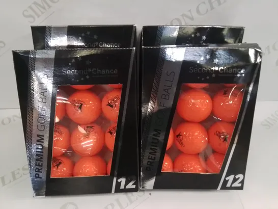 LOT OF 4 SECOND CHANCE 12-PACKS OF ORANGE GOLF BALLS