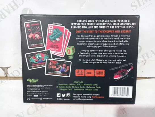 RIDLEY'S GAMES SELFISH CARD GAME - ZOMBIE EDITION