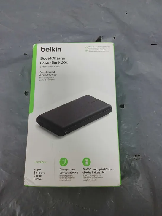 BELKIN BOOSTCHARGE 20,000MAH POWERBANK - 3 PORT, 15W OUTPUT, FAST CHARGING - BLACK