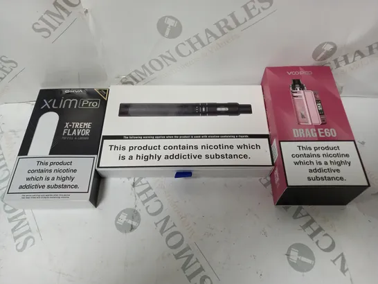 BOX OF APPROXIMATELY 20 ASSORTED E-CIGARETTES