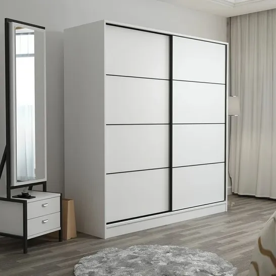 BRAWLEY 2 DOOR SLIDING WARDROBE IN WHITE (FULL SET)