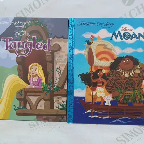 LOT OF APPROXIMATELY 10 ASSORTED TREASURE COVE STORY BOOKS - DISNEY MOANA, DISNEY PRINCESS TANGLED