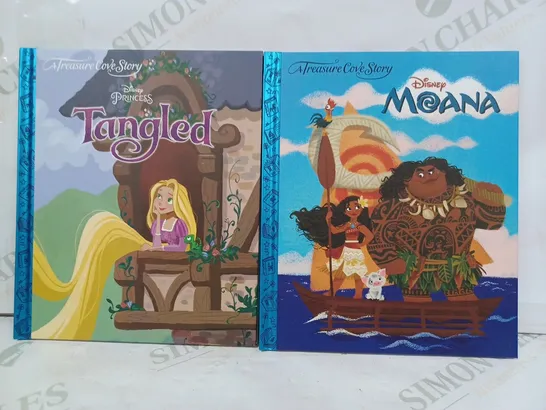 LOT OF APPROXIMATELY 10 ASSORTED TREASURE COVE STORY BOOKS - DISNEY MOANA, DISNEY PRINCESS TANGLED