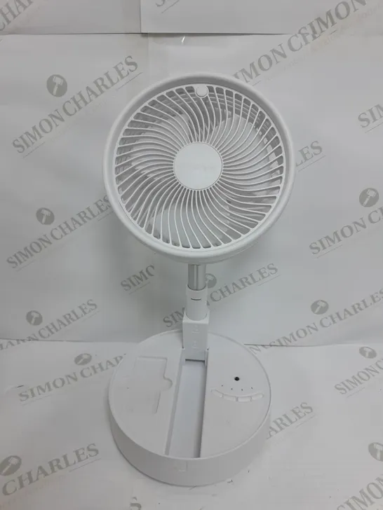 BOXED BELL & HOWELL OSCILLATING FOLDING RECHARGEABLE FAN IN WHITE