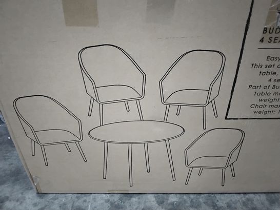 SET OF 4 BUDAPEST RATTAN DINING CHAIRS