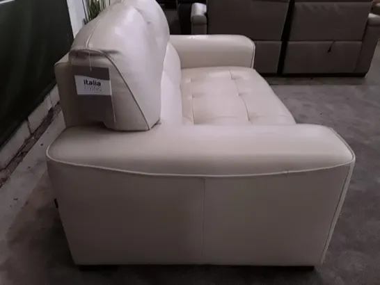 QUALITY ITALIAN DESIGNER MARCOS LOVESEAT - STONE LEATHER 