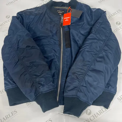 SUPERDRY PADDED BOMBER JACKET IN NAVY SIZE LARGE